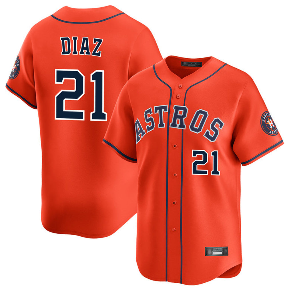 Elroe H.Astros #21 Yainer Diaz Player Orange Home Limited Stitched Jerseys