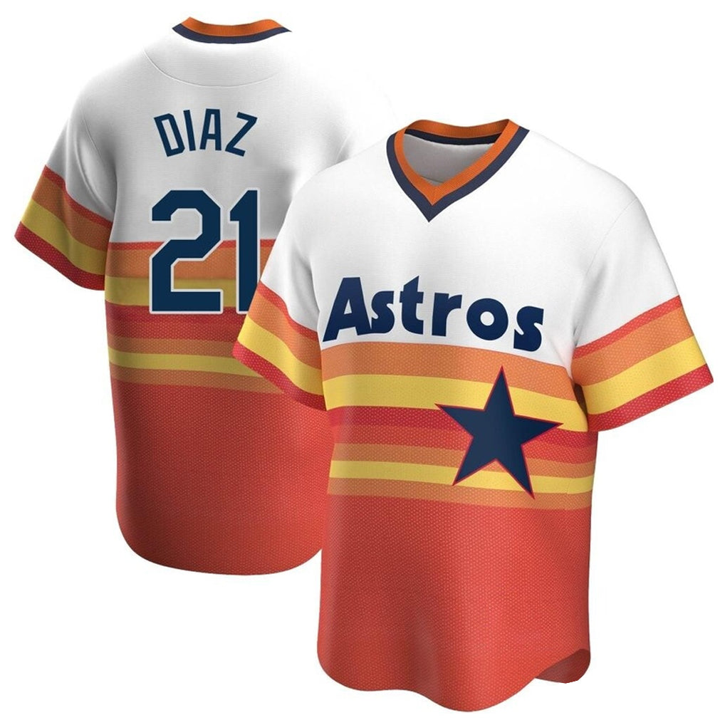 Elroe H.Astros #21 Yainer Diaz Player Rainbow Cooperstown Collection T-shirt Stitched Jerseys