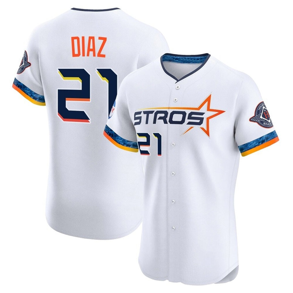 Elroe H.Astros #21 Yainer Diaz Player White City Connect Limited Elite Home Stitched Jerseys