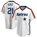 Elroe H.Astros #21 Yainer Diaz Player White Cooperstown Collection T-shirt Stitched Jerseys