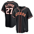 Elroe H.Astros #27 Jose Altuve Player Black Fashion Out Home Game Stitched Jerseys