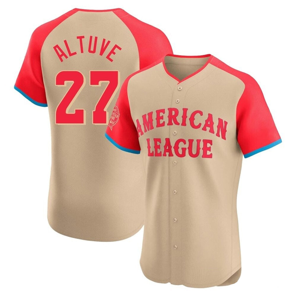 Elroe H.Astros #27 Jose Altuve Player Cream American League All-Star Limited Elite Home Stitched Jerseys