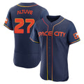 Elroe H.Astros #27 Jose Altuve Player Navy City Connect Limited Elite Home Stitched Jerseys