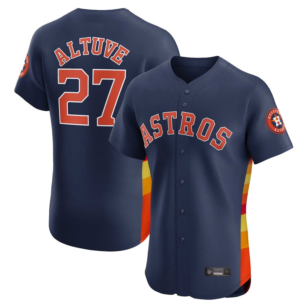 Elroe H.Astros #27 Jose Altuve Player Navy Limited Elite Home Stitched Jerseys