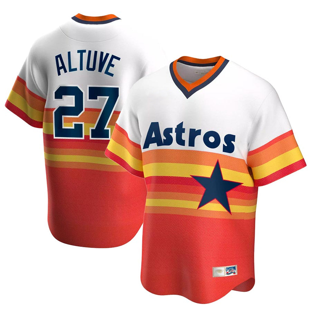 Elroe H.Astros #27 Jose Altuve Player Rainbow Cooperstown Collection T-shirt Stitched Jerseys