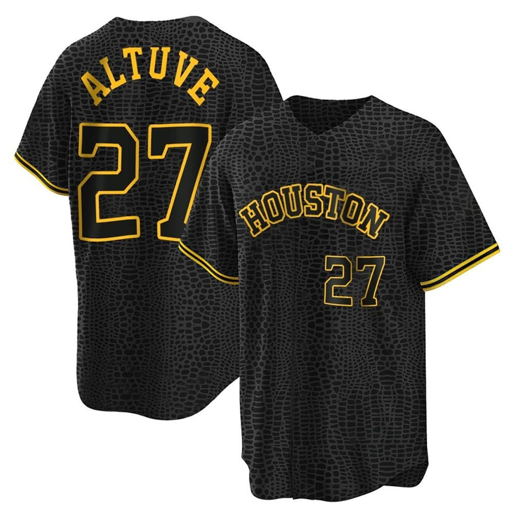 Elroe H.Astros #27 Jose Altuve Player Snake Skin City Home Game Stitched Jerseys