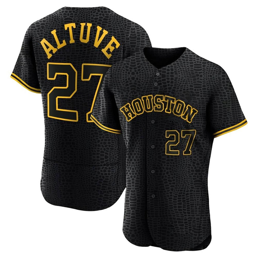 Elroe H.Astros #27 Jose Altuve Player Snake Skin City Limited Elite Home Stitched Jerseys