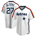 Elroe H.Astros #27 Jose Altuve Player White Cooperstown Collection T-shirt Stitched Jerseys