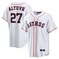Elroe H.Astros #27 Jose Altuve Player White Home Game Stitched Jerseys
