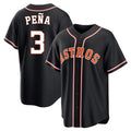 Elroe H.Astros #3 Jeremy Pe?a Player Black Fashion Out Home Game Stitched Jerseys