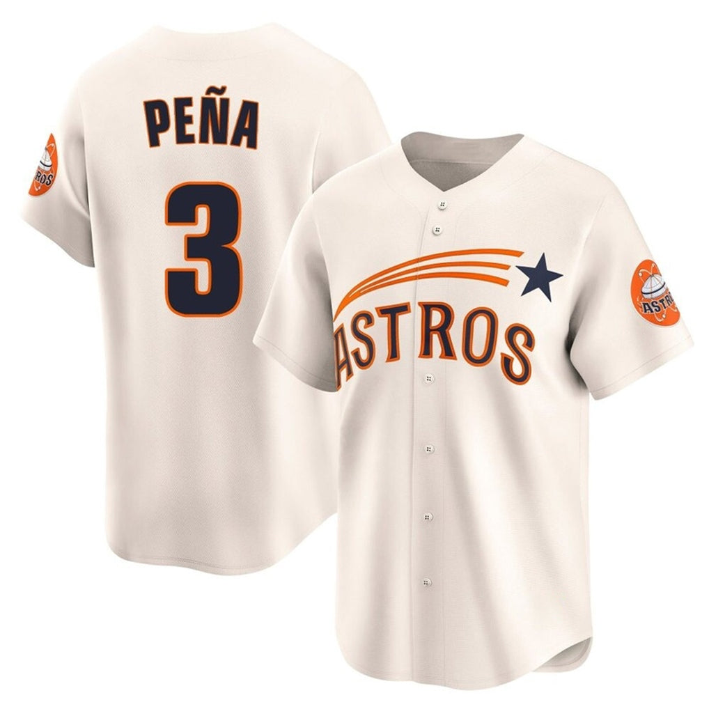 Elroe H.Astros #3 Jeremy Pe?a Player Cream Throwback Cooperstown Collection Limited Stitched Jerseys