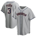 Elroe H.Astros #3 Jeremy Pe?a Player Gray Home Game Stitched Jerseys