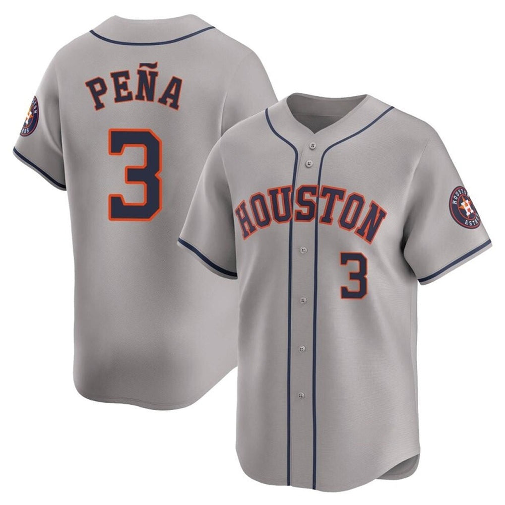 Elroe H.Astros #3 Jeremy Pe?a Player Gray Home Limited Stitched Jerseys
