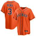 Elroe H.Astros #3 Jeremy Pe?a Player Orange Home Game Stitched Jerseys