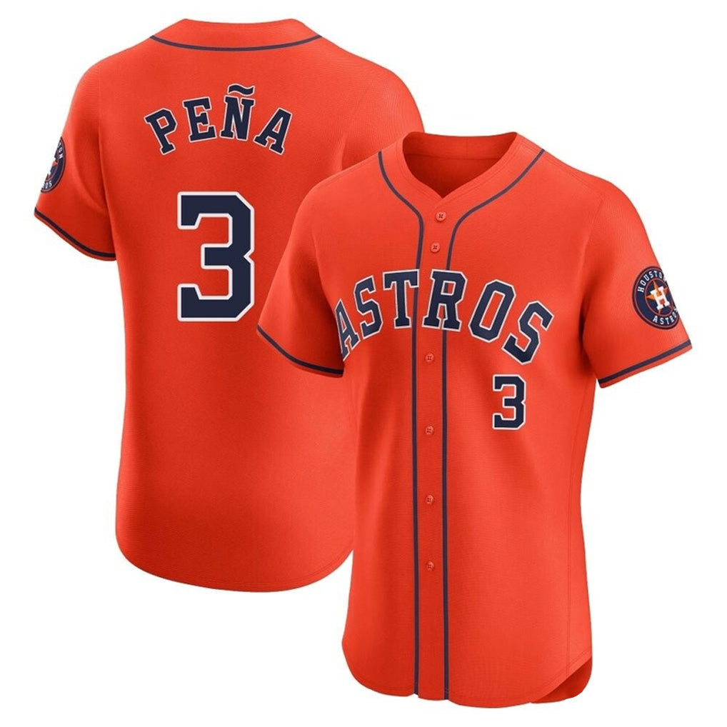 Elroe H.Astros #3 Jeremy Pe?a Player Orange Home Limited Elite Stitched Jerseys