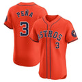 Elroe H.Astros #3 Jeremy Pe?a Player Orange Home Limited Elite Stitched Jerseys
