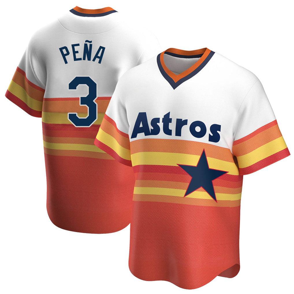 Elroe H.Astros #3 Jeremy Pe?a Player Rainbow Cooperstown Collection T-shirt Stitched Jerseys