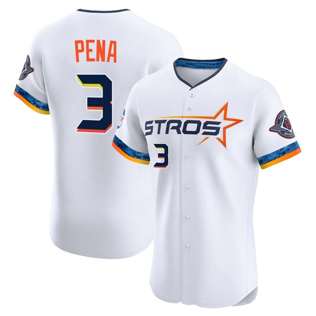 Elroe H.Astros #3 Jeremy Pe?a Player White City Connect Limited Elite Home Stitched Jerseys