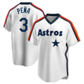Elroe H.Astros #3 Jeremy Pe?a Player White Cooperstown Collection T-shirt Stitched Jerseys