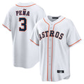 Elroe H.Astros #3 Jeremy Pe?a Player White Home Game Stitched Jerseys