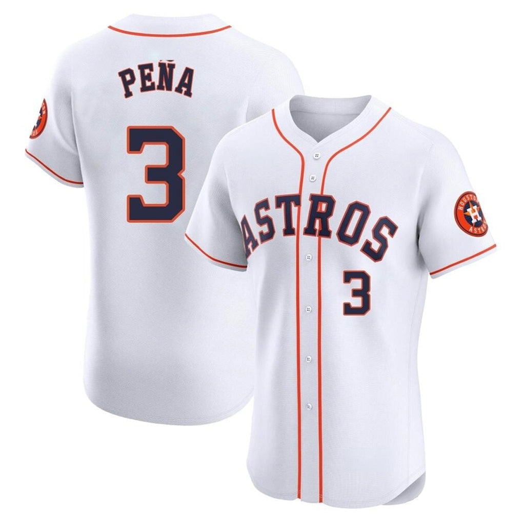 Elroe H.Astros #3 Jeremy Pe?a Player White Limited Elite Home Stitched Jerseys