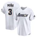 Elroe H.Astros #3 Jeremy Pe?a Player White Throwback Cooperstown Collection Limited Stitched Jerseys