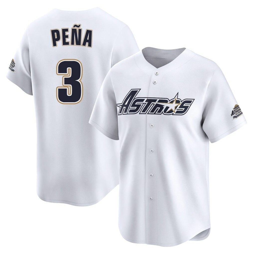 Elroe H.Astros #3 Jeremy Pe?a Player White Throwback Cooperstown Collection Limited Stitched Jerseys