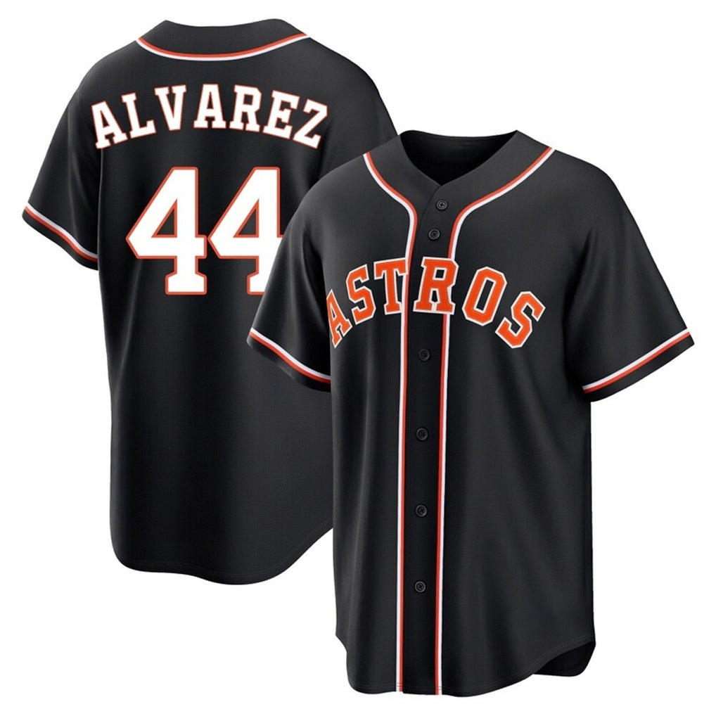 Elroe H.Astros #44 Yordan Alvarez Player Black Fashion Out Home Game Stitched Jerseys