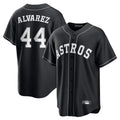 Elroe H.Astros #44 Yordan Alvarez Player Black Home Game Stitched Jerseys