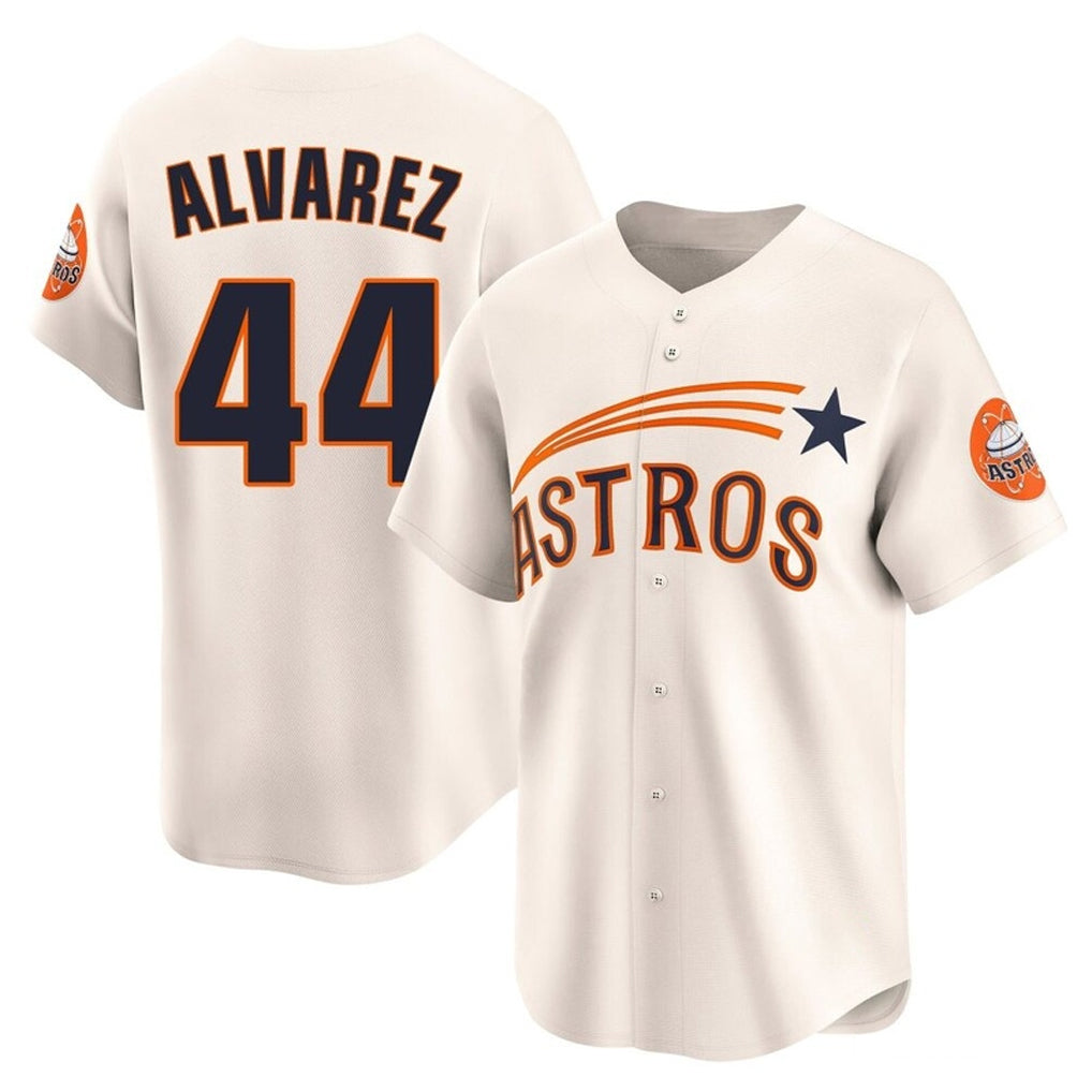 Elroe H.Astros #44 Yordan Alvarez Player Cream Throwback Cooperstown Collection Limited Stitched Jerseys