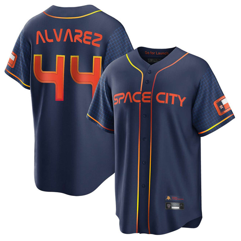 Elroe H.Astros #44 Yordan Alvarez Player Navy City Connect Home Game Stitched Jerseys