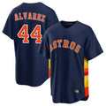 Elroe H.Astros #44 Yordan Alvarez Player Navy Home Game Stitched Jerseys