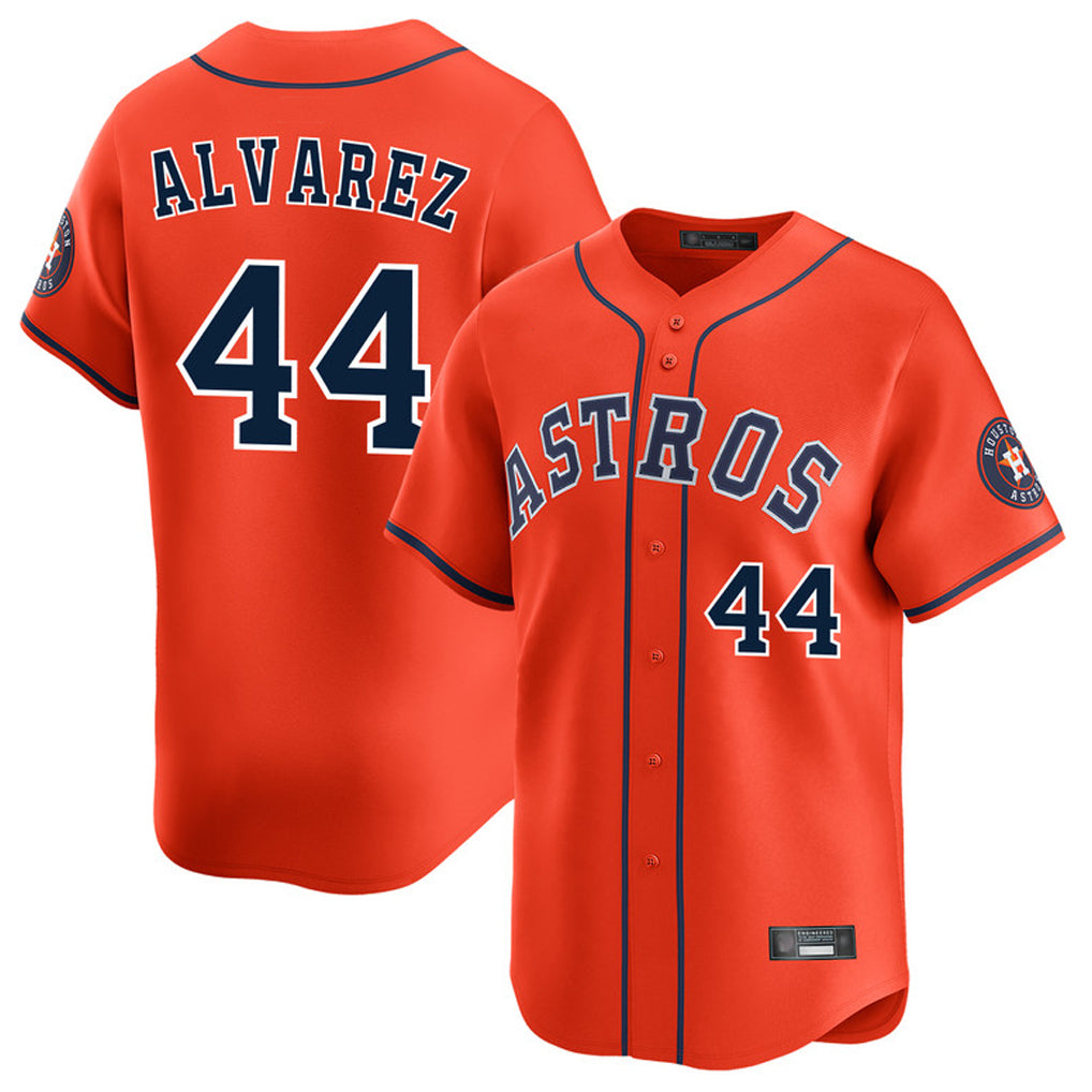 Elroe H.Astros #44 Yordan Alvarez Player Orange Home Limited Stitched Jerseys