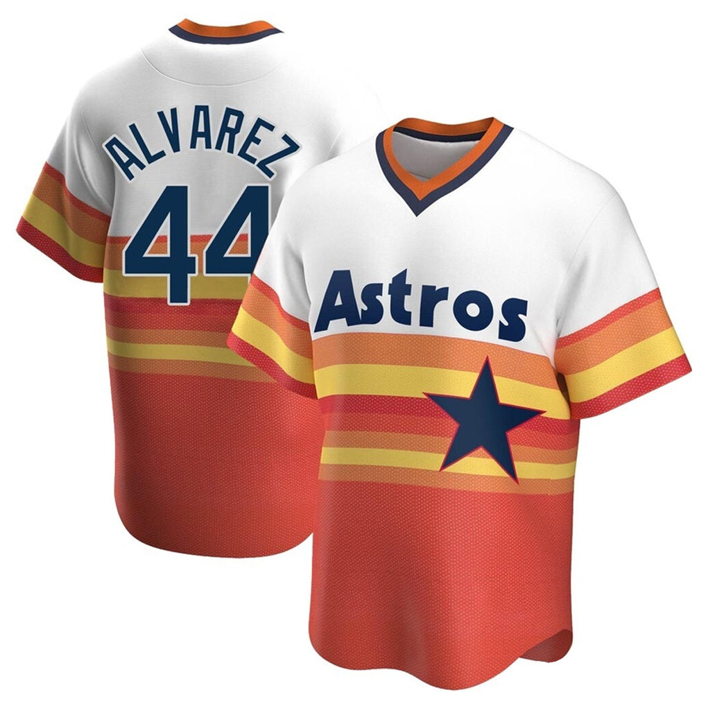 Elroe H.Astros #44 Yordan Alvarez Player Rainbow Cooperstown Collection T-shirt Stitched Jerseys