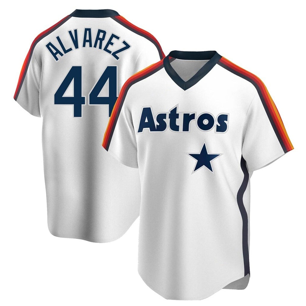 Elroe H.Astros #44 Yordan Alvarez Player White Cooperstown Collection T-shirt Stitched Jerseys