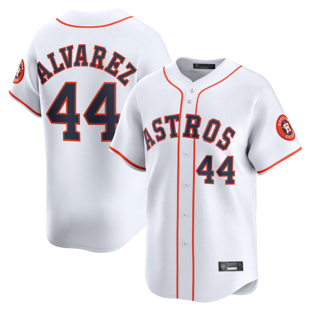 Elroe H.Astros #44 Yordan Alvarez Player White Home Limited Stitched Jerseys