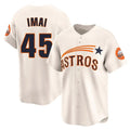Elroe H.Astros #45 Tatsuya Imai Player Cream Throwback Cooperstown Collection Limited Stitched Jerseys