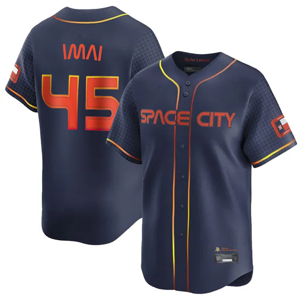 Elroe H.Astros #45 Tatsuya Imai Player Navy City Connect Home Limited Stitched Jerseys