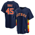 Elroe H.Astros #45 Tatsuya Imai Player Navy Home Game Stitched Jerseys
