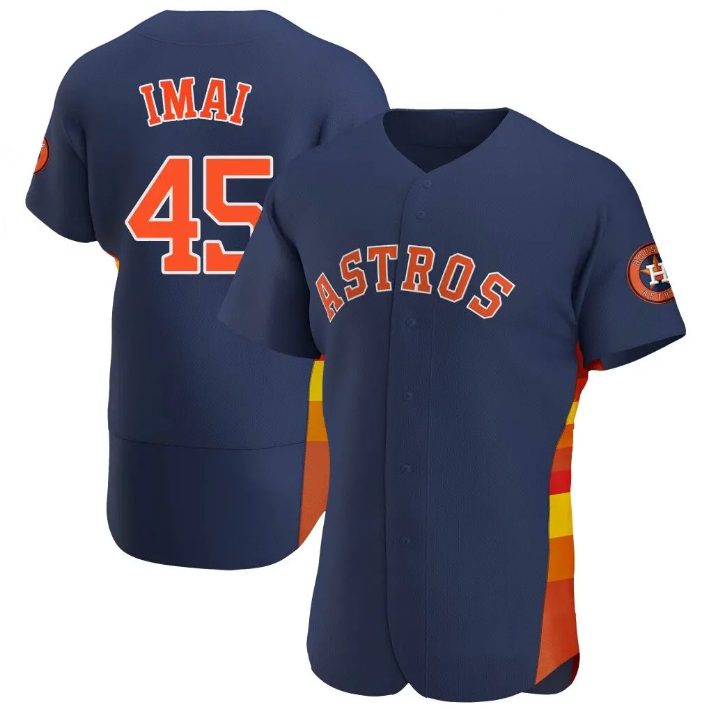 Elroe H.Astros #45 Tatsuya Imai Player Navy Home Limited Elite Stitched Jerseys