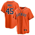 Elroe H.Astros #45 Tatsuya Imai Player Orange Home Game Stitched Jerseys