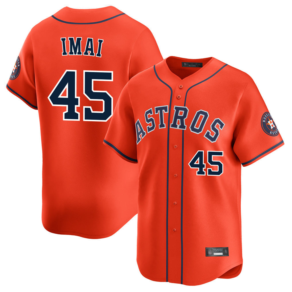 Elroe H.Astros #45 Tatsuya Imai Player Orange Home Limited Stitched Jerseys