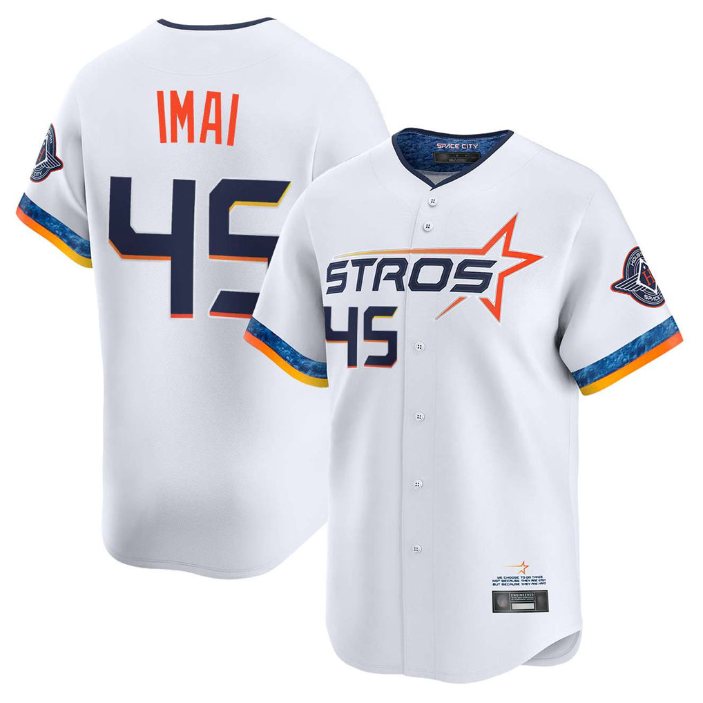 Elroe H.Astros #45 Tatsuya Imai Player White City Connect Limited Home Stitched Jerseys