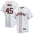 Elroe H.Astros #45 Tatsuya Imai Player White Home Game Stitched Jerseys