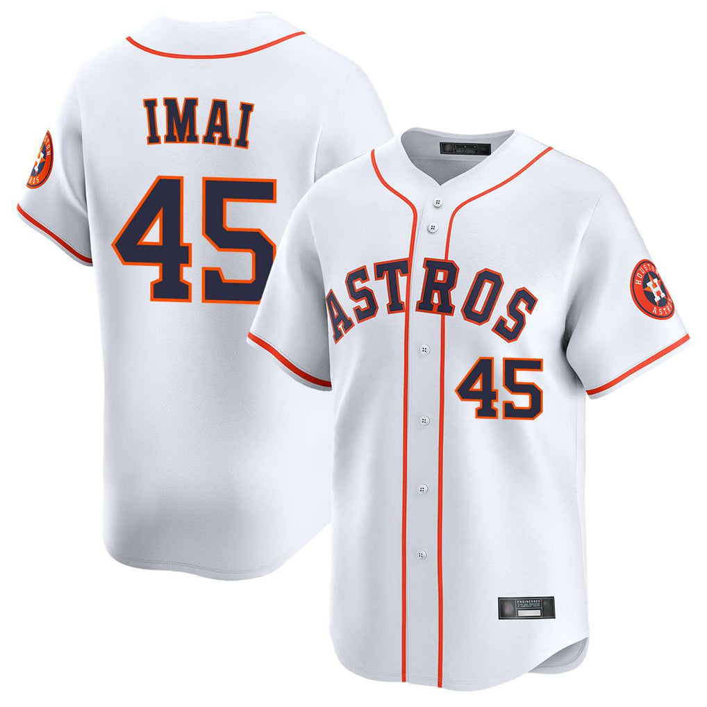 Elroe H.Astros #45 Tatsuya Imai Player White Home Limited Stitched Jerseys