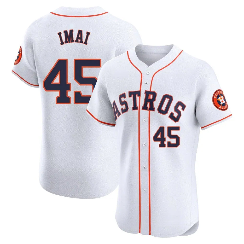 Elroe H.Astros #45 Tatsuya Imai Player White Limited Elite Home Stitched Jerseys