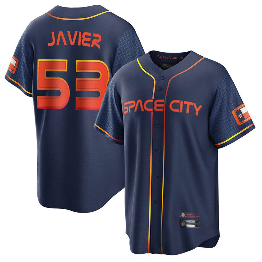 Elroe H.Astros #53 Cristian Javier Player Navy City Connect Home Game Stitched Jerseys