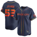 Elroe H.Astros #53 Cristian Javier Player Navy City Connect Home Limited Stitched Jerseys
