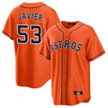 Elroe H.Astros #53 Cristian Javier Player Orange Home Game Stitched Jerseys
