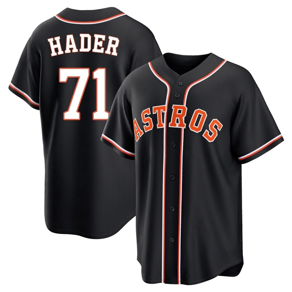 Elroe H.Astros #71 Josh Hader Player Black Fashion Out Home Game Stitched Jerseys
